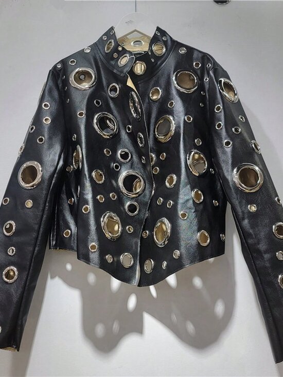 Jackets & Blazers - Black Party Women's Faux Leather Jacket